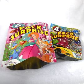 Custom printed middle sealed aluminum foil plastic toy packaging bag with hanger hole supplier