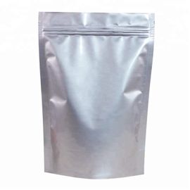 Food grade resealable retail stand up barrier pouch silver poly aluminum foil zipper bag for packaging snack/candy/tea supplier
