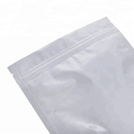 Food grade resealable retail stand up barrier pouch silver poly aluminum foil zipper bag for packaging snack/candy/tea supplier