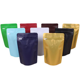 Eco-frendly resealable 8oz 16oz 32oz aluminum foil flat bottom coffee bean packaging plastic Zipper bag with Valve supplier
