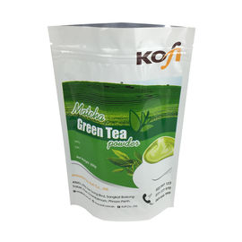 resealable aluminum foil zip lock stand up green coffee tea bag supplier