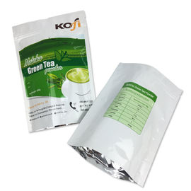 resealable aluminum foil zip lock stand up green coffee tea bag supplier