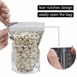Stand Up Clear Silver Zip Lock Resealable Aluminum Mylar Foil Plastic Packaging Bag supplier