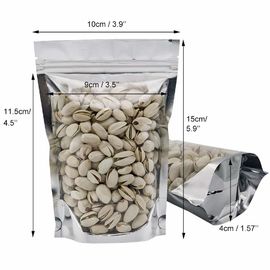 Stand Up Clear Silver Zip Lock Resealable Aluminum Mylar Foil Plastic Packaging Bag supplier