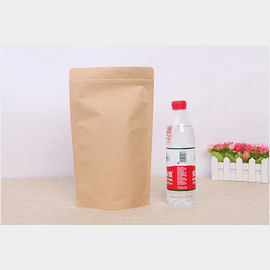 Low Price Stand-Up Kraft Paper Zipper Pouch Bag With Clear Window supplier