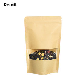 Zip Lock Kraft Stand Up Food Bags with Notch and Matte Window supplier