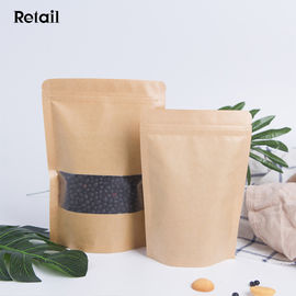 Zip Lock Kraft Stand Up Food Bags with Notch and Matte Window supplier
