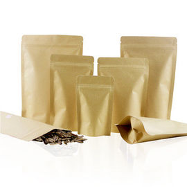 Resealable Snack Stand up Zipper Pouch Plastic Aluminum Foil Lined Kraft Packaging Food Paper Bags with Window supplier
