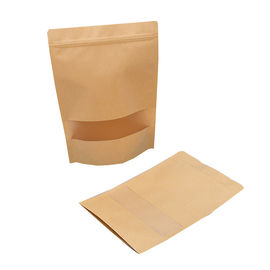 Stand Up Pouch Kraft Paper Packaging Bag With Zipper and Window supplier