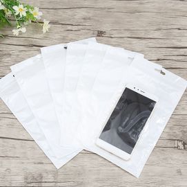 custom design electronic Transparent white pearl film phone shell zipper plastic bags supplier