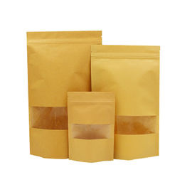 Food Packaging  Stand up Bag Kraft Brown Paper Zipper bags with Window supplier