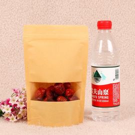 Food Packaging  Stand up Bag Kraft Brown Paper Zipper bags with Window supplier