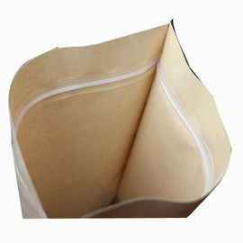 Retail Sale 20*30*5CM Plastic Stand Up Brown Zipper Kraft Paper Bag With Window supplier