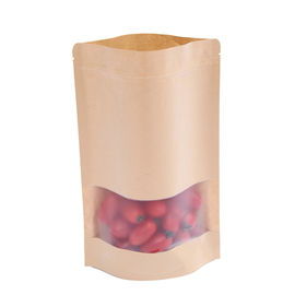 Standing dried fruit food fruit nut tea zipper window sealed bag kraft paper pouch packaging bag supplier