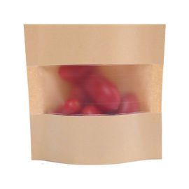 Standing dried fruit food fruit nut tea zipper window sealed bag kraft paper pouch packaging bag supplier