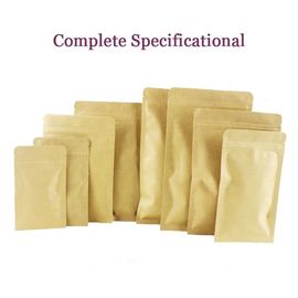 Flat Bottom Resealable Kraft brown paper bags with zipper foil lined for Food supplier
