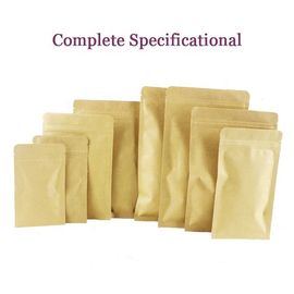 Flat Bottom Resealable Kraft brown paper bags with zipper foil lined for Food supplier