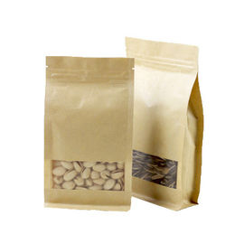 Resealable custom zipper top kraft paper snack cookie packaging plastic k stand up pouch food paper bag supplier