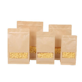 Resealable custom zipper top kraft paper snack cookie packaging plastic k stand up pouch food paper bag supplier