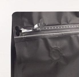 1KG flat bottom black aluminum foil zip-lock bags stand up pouches for air valve coffee supplier