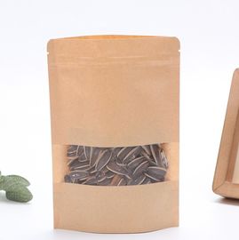 Transparent  Stand Up Pouch k Kraft Paper zipper Bags with Clear Window supplier