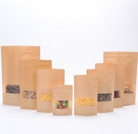 Transparent  Stand Up Pouch k Kraft Paper zipper Bags with Clear Window supplier