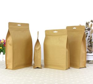 Clear Flat bottom stand up kraft k paper bag without Window supplier