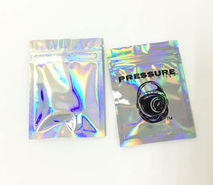 custom hot stamp print foil child proof holographic mylar bag smell proof for cosmetics supplier