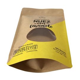 stand up pouch bag with clear window paper bag for coffee bean supplier