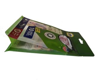 Custom flat bottom stand up pouch PE k plastic bags for dog food packaging supplier