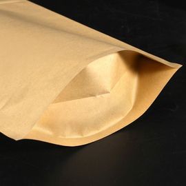 Doypack k Brown White Kraft Craft Paper Standing Up Pouches Food Packaging Zipper Bags With Window supplier