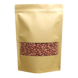 Stand up kraft k paper bag with clear window for cookies and nuts packing supplier