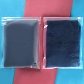 One side transparent one side frosted bag clothing packaging bags plastic zip lock clear plastic bag with zipper supplier