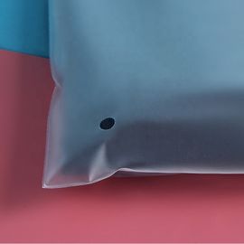 One side transparent one side frosted bag clothing packaging bags plastic zip lock clear plastic bag with zipper supplier