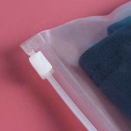 One side transparent one side frosted bag clothing packaging bags plastic zip lock clear plastic bag with zipper supplier
