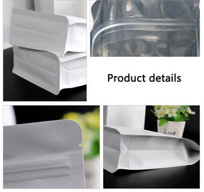 White kraft paper  Flat Bottom zipper bag food grade packaging bag supplier