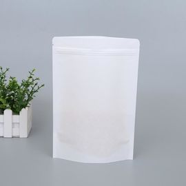 Custom Food Packaging Bag Standup White Kraft Paper Zipper Bag with Window for Food Wholesale supplier