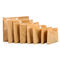 Blank Plain Grocery Food Packaging Small Block Bottom Brown Kraft Paper Bags No Handles supplier