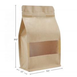 Custom printed Flat Bottom zipper pouch kraft paper bags with window supplier