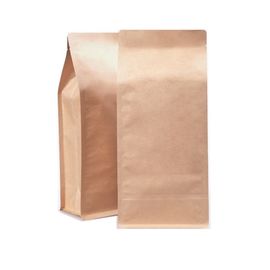 Coffee bag Flat Bottom k kraft paper bag/ tea packaging bags with valve supplier