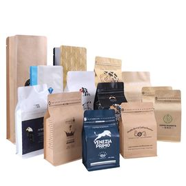 Coffee bag Flat Bottom k kraft paper bag/ tea packaging bags with valve supplier