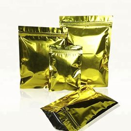 standing up doypack zipper top silver aluminum foil food grade bag heat seal supplier