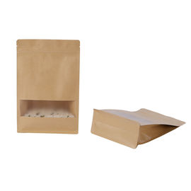 Food Grade kraft food packaging Custom Logo Printed Bags Zip lock Top for coffee tea and snacks supplier