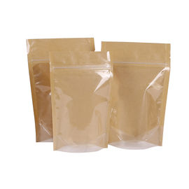 Food Grade kraft food packaging Custom Logo Printed Bags Zip lock Top for coffee tea and snacks supplier