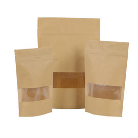 Food Grade kraft food packaging Custom Logo Printed Bags Zip lock Top for coffee tea and snacks supplier