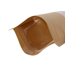 Food Grade kraft food packaging Custom Logo Printed Bags Zip lock Top for coffee tea and snacks supplier