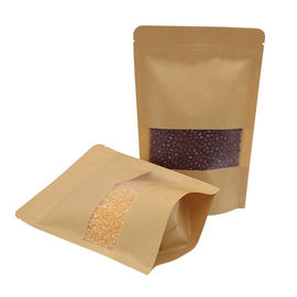 Matt Stand Up Flour Pouch Snack Bar Laminate Kraft Paper Bag For Coffee Bags supplier