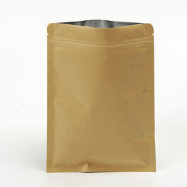 Kraft Paper Bag Self Sealing Food Packaging Inner Aluminized Film Zipper Dry Fruit Seal Kraft Paper Bag supplier