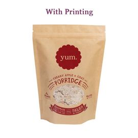 Resealable k Brown Kraft Paper Standing Up Pouches With Clear Oval Round Window supplier