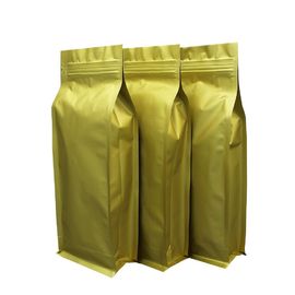 Resealable recycle flat bottom coffee bean packaging bags with valve supplier